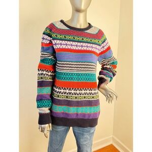 H&M Divided Multicolor‎ Grandpa Skandi Girl Womens Sweater Size L